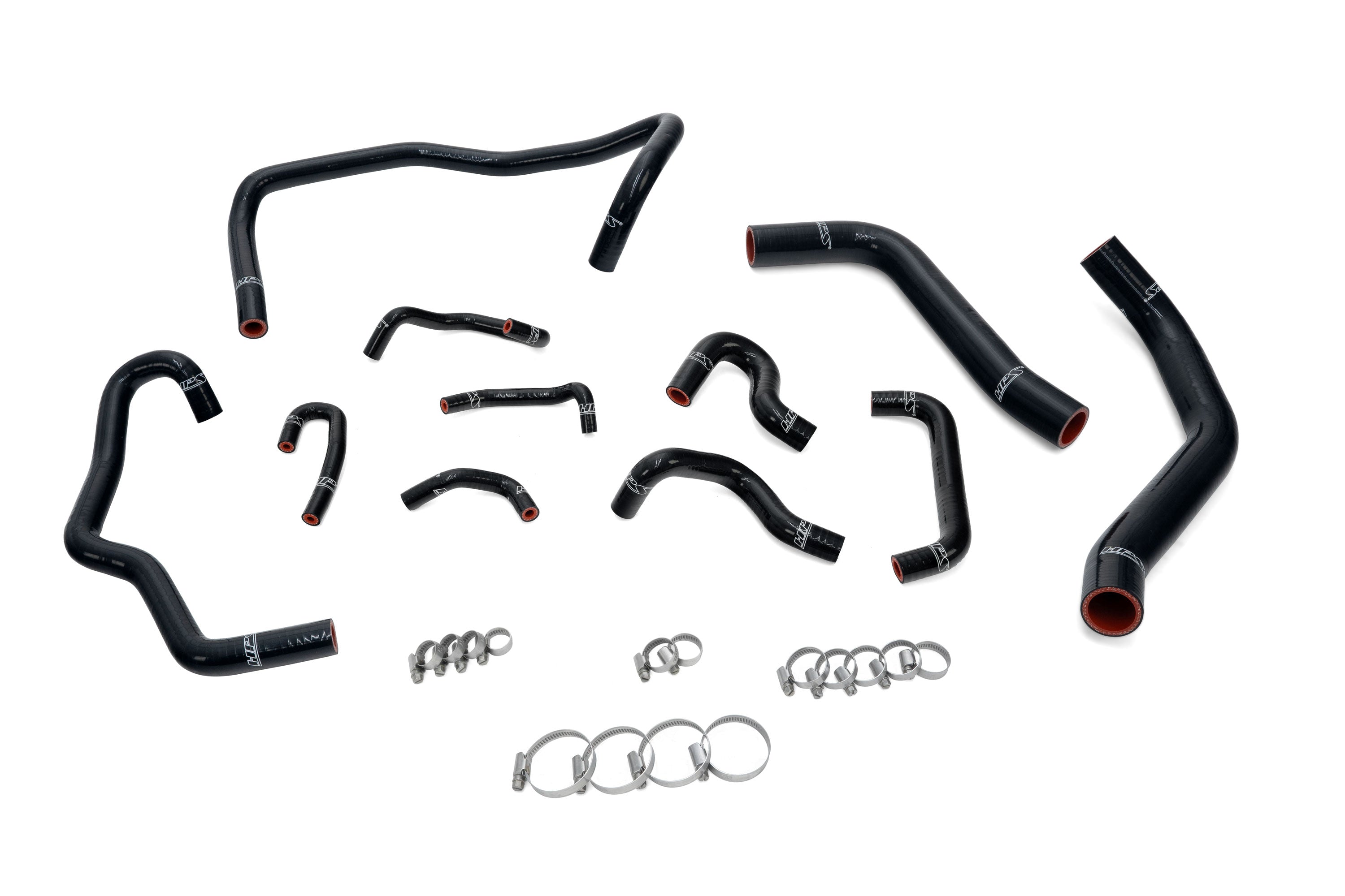 HPS Performance High Temp Reinforced Silicone Radiator, Heater and Ancillary Coolant Hose Kit, Black, 57-2281-BLK