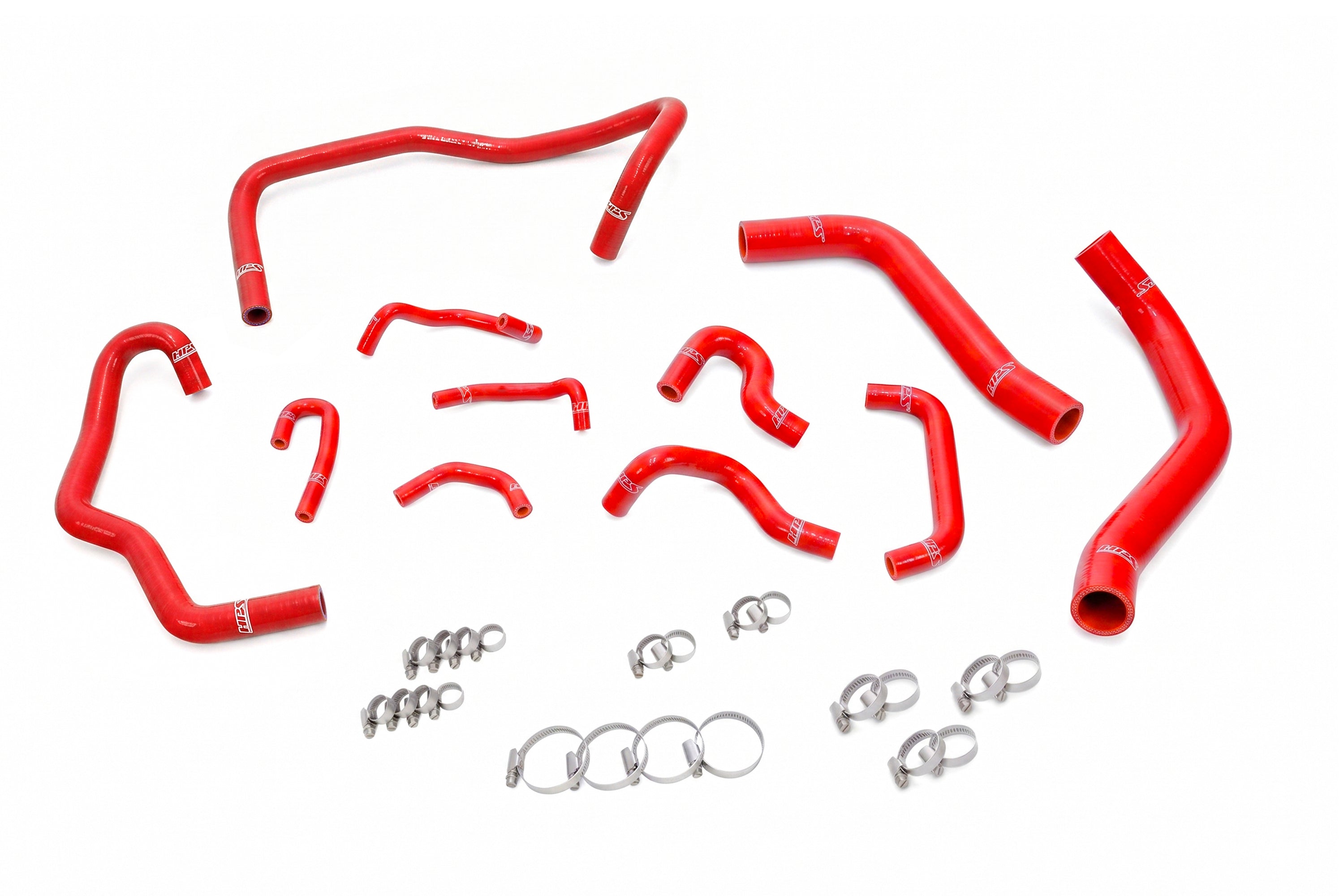 HPS Performance High Temp Reinforced Silicone Radiator, Heater and Ancillary Coolant Hose Kit, Red, 57-2281-RED