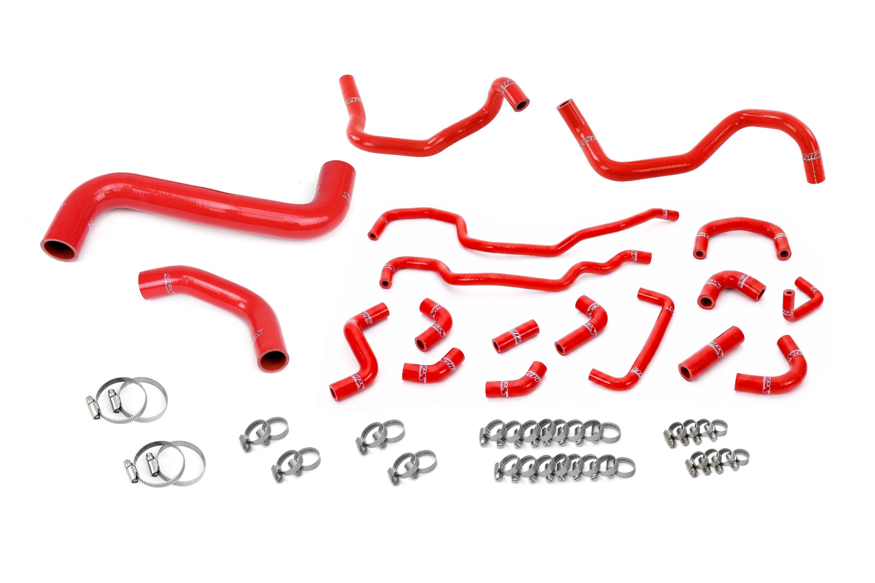 HPS Performance High Temp Reinforced Silicone Radiator, Heater and Ancillary Coolant Hose Kit, Red, 57-2318-RED