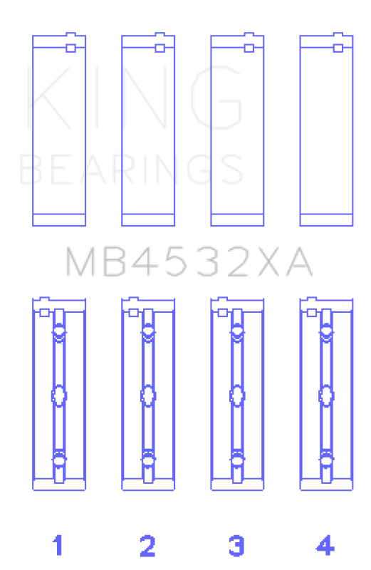 King Engine Bearings Mercedes-Benz OM 642.822/36/910/20/30/70 Main Bearing Set