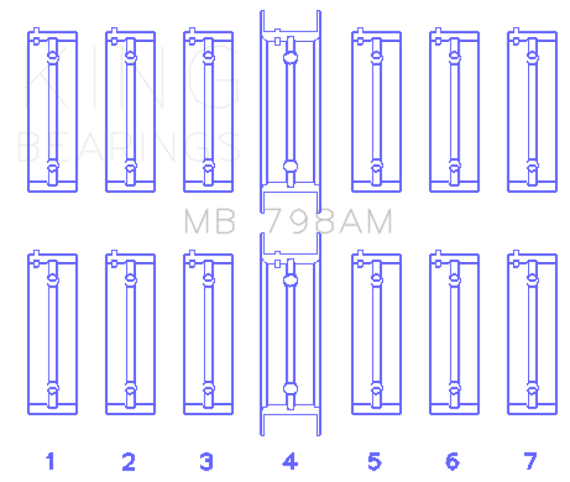 King Engine Bearings BMW M20B20-23-25-27/M50B25/M52B20-25-28 Main Bearing Set - Size STD