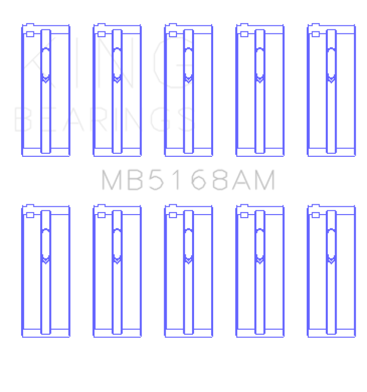 King Engine Bearings Acura F22B1/Honda F22A1/F22A6/F22B1/F22B2/F22B6 Main Bearing Set - Size STD