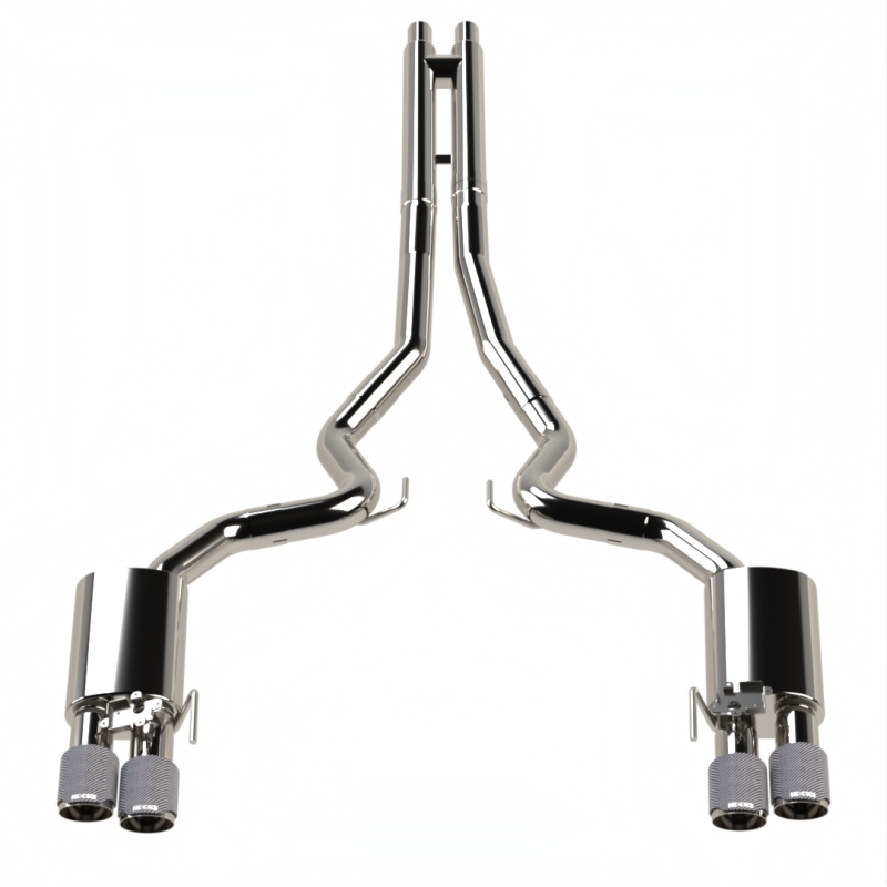 Kooks 18-24 Ford Mustang GT 5.0 3in. Valved Touring Cat-Back Exhaust - Carbon Tips