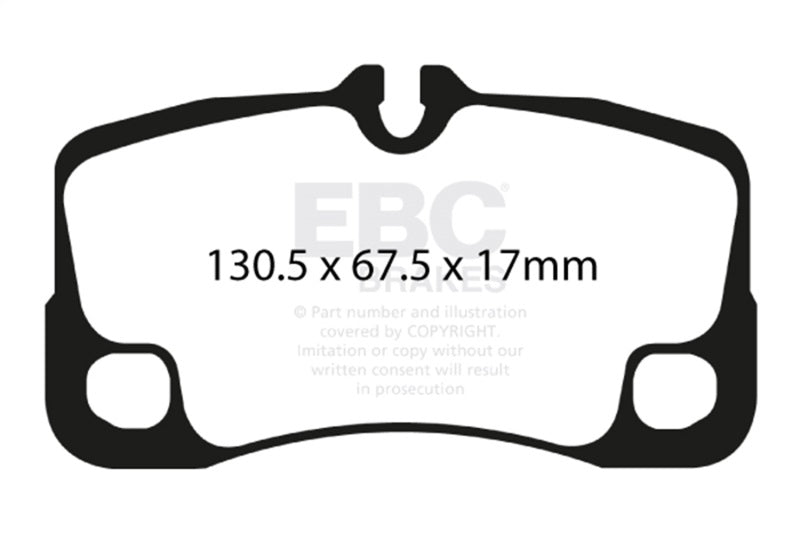 EBC 09-12 Porsche 911 (997) (Cast Iron Rotor only) 3.6 Carrera 2 Yellowstuff Rear Brake Pads