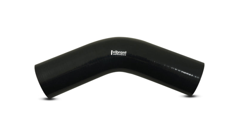 Vibrant 4 Ply Reinforced Silicone Elbow Connector - 1.5in I.D. - 45 deg. Elbow (BLACK)
