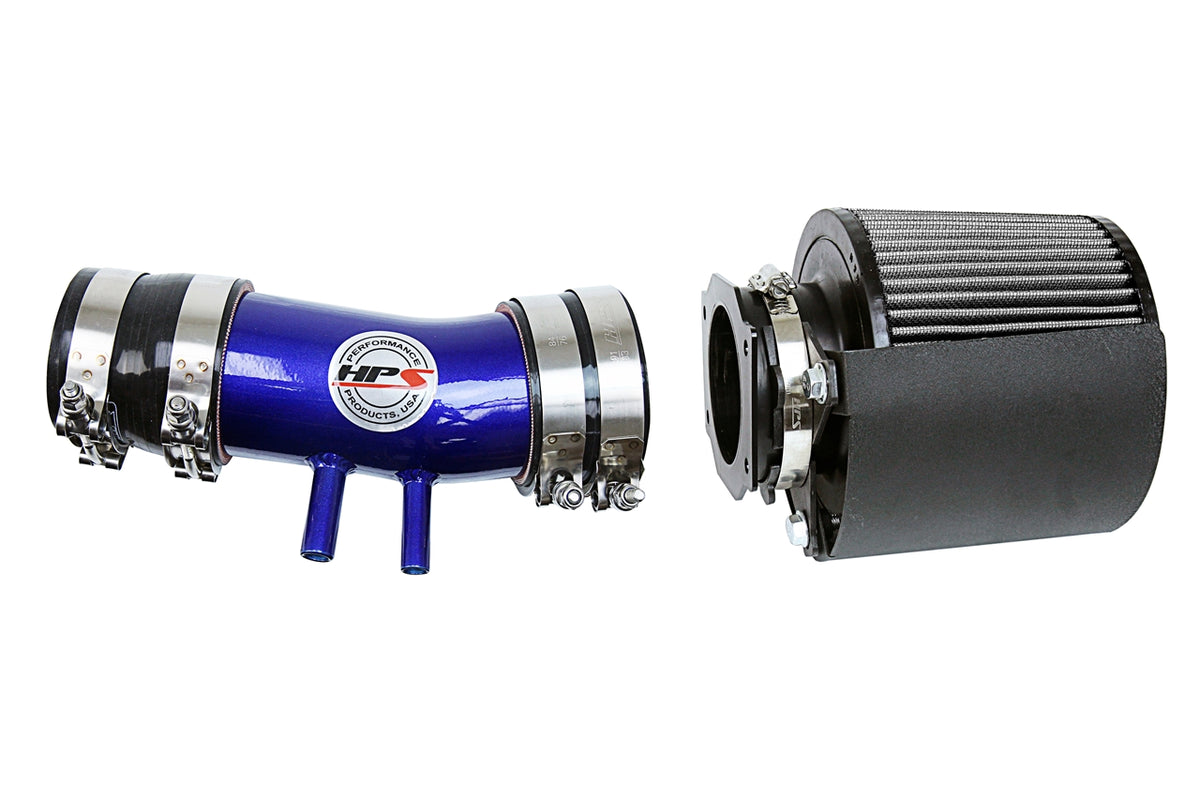 HPS Performance Air Intake Kit with Heat Shield Blue 827-604BL