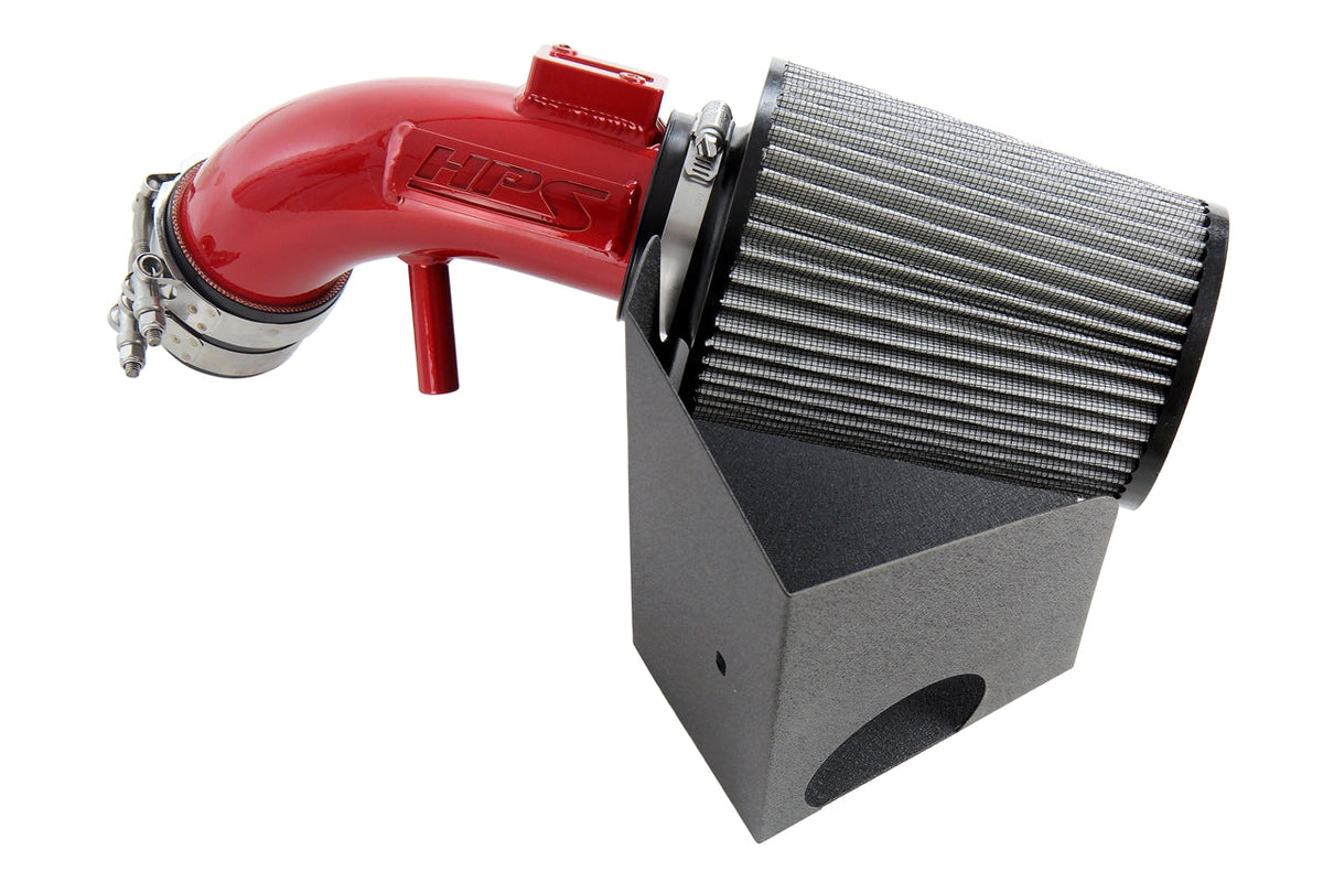 HPS Performance Air Intake Kit with Heat Shield Red 827-694R