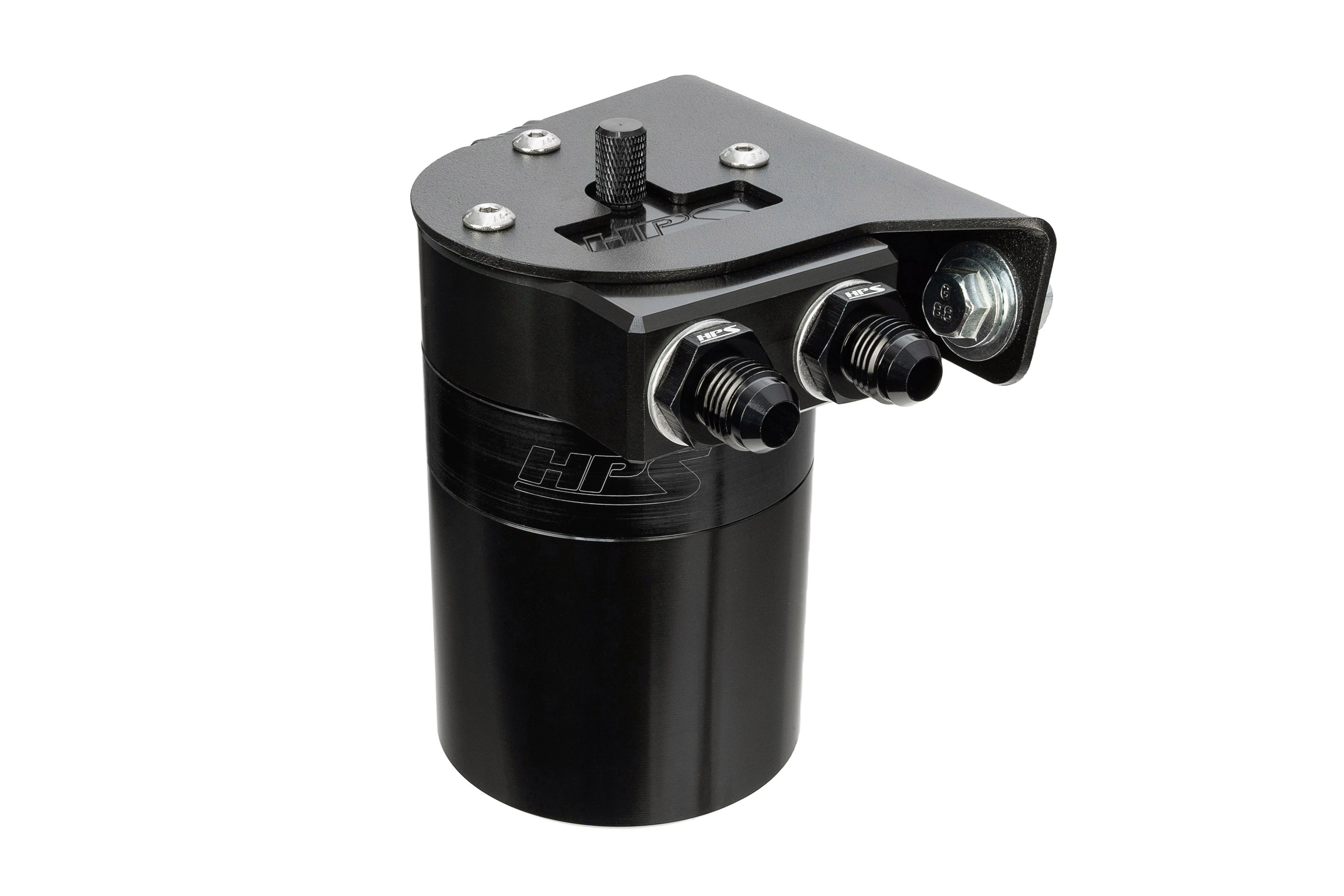 HPS Performance Billet Aluminum Oil Catch Can Kit Black 860-019WB