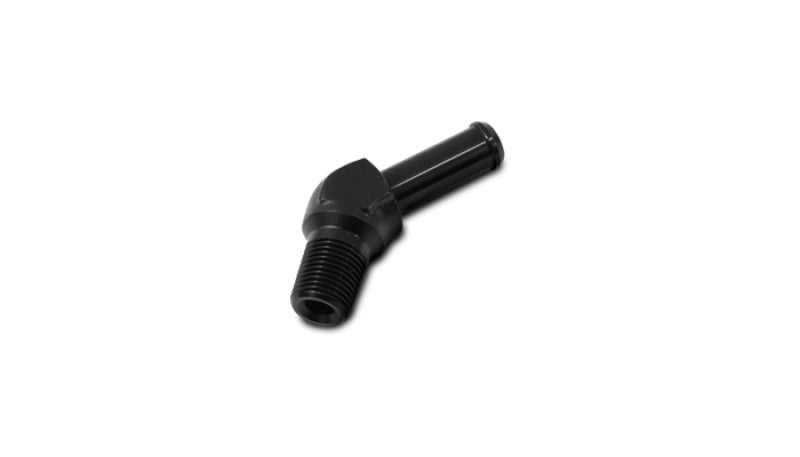 Vibrant 1/2 NPT to 5/8in Barb Straight Fitting 45 Deg Adapter - Aluminum
