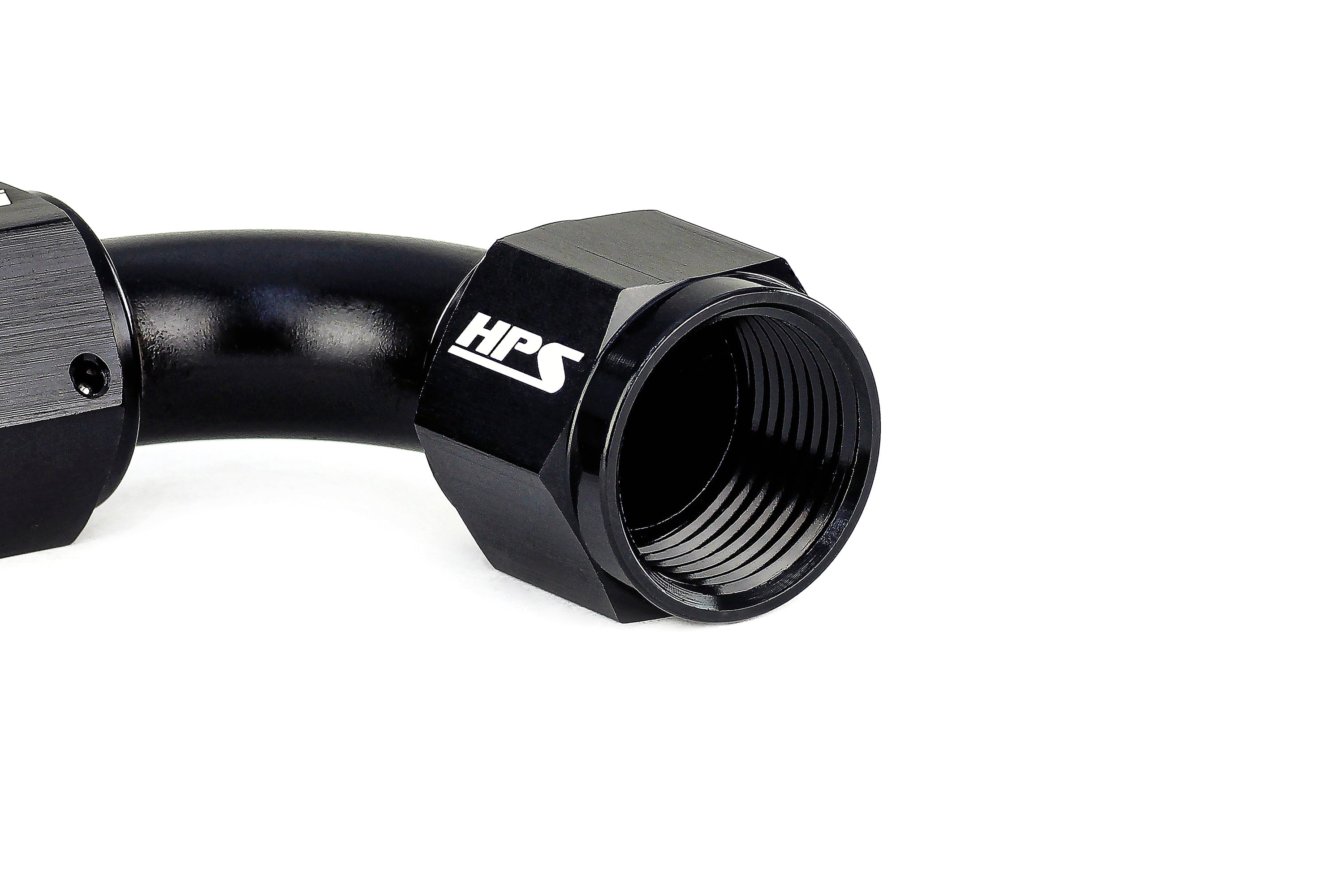 HPS Performance 90 Degree -8 AN Female to Female Swivel Coupling Adapter, Aluminum, Black
