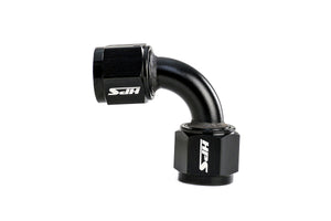 HPS Performance 90 Degree -8 AN Female to Female Swivel Coupling Adapter Aluminum Black
