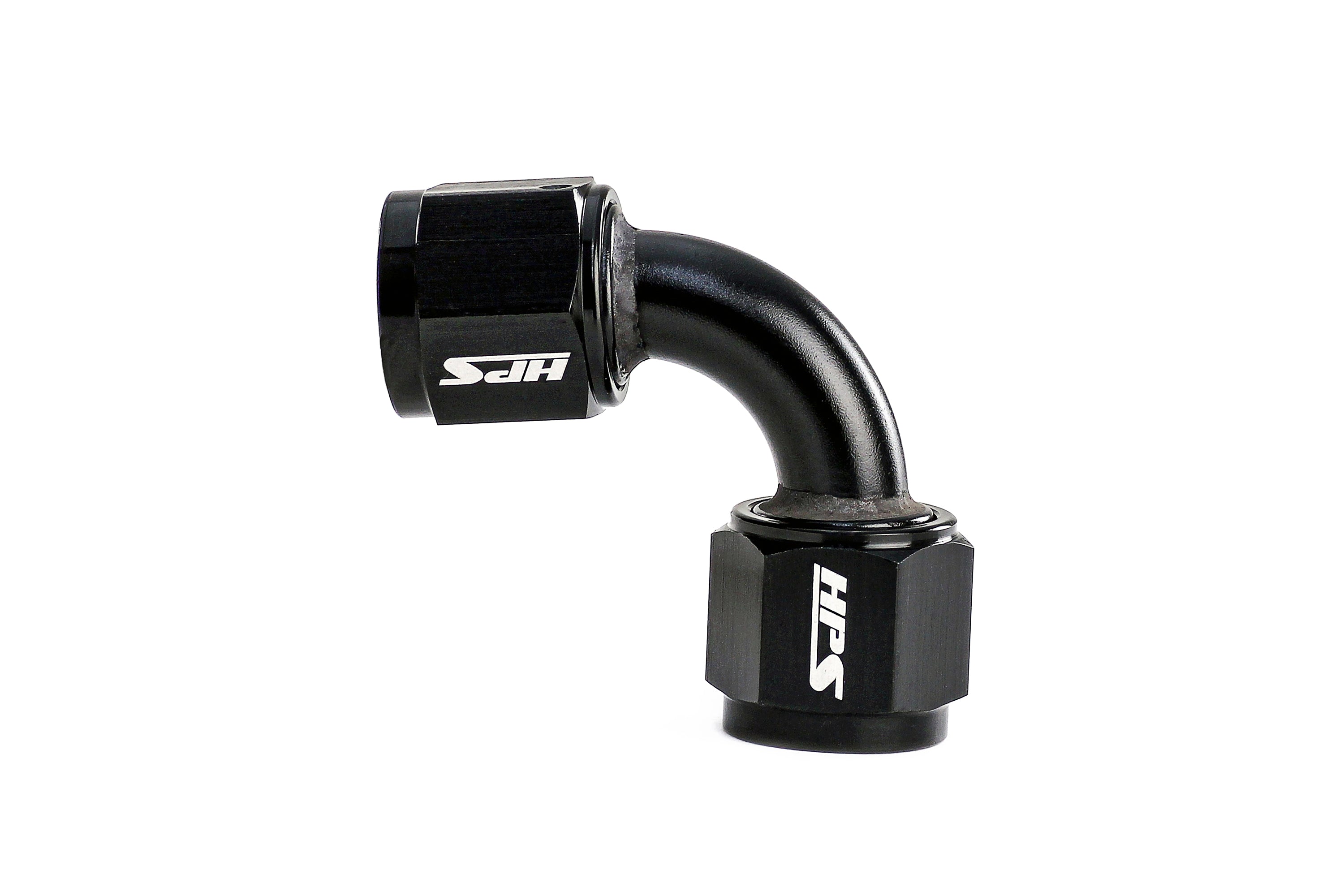 HPS Performance 90 Degree -8 AN Female to Female Swivel Coupling Adapter Aluminum Black
