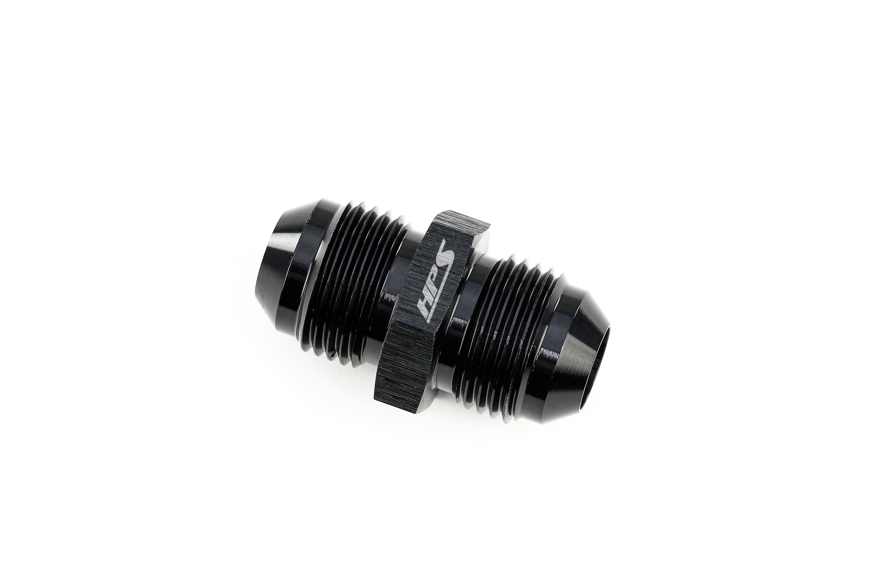 HPS Performance Straight -16 AN Male to Male Union Adapter Aluminum Black