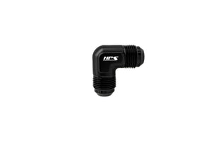 HPS Performance 90 Degree -4 AN Male to Male Union Adapter Aluminum Black