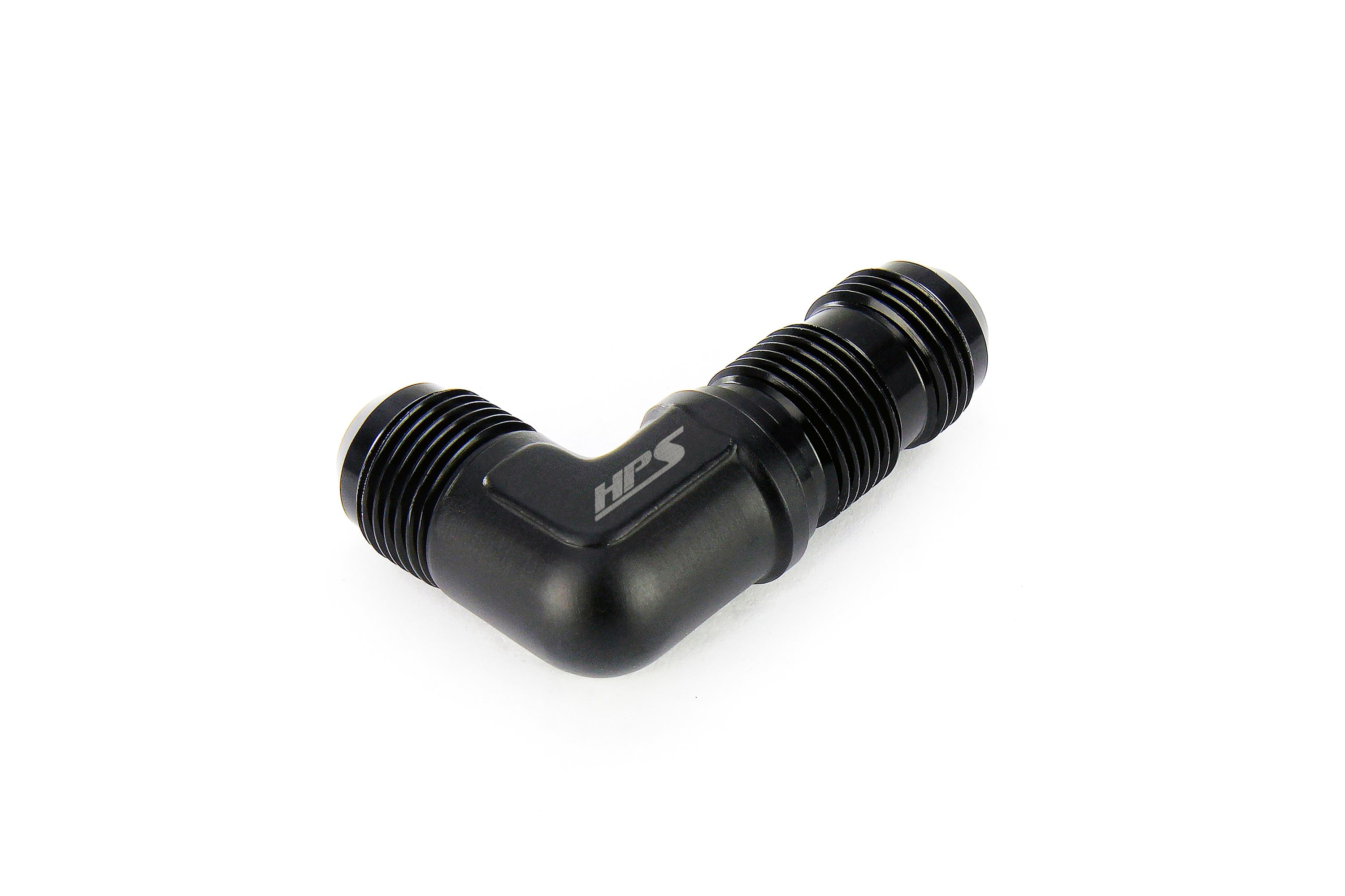 HPS Performance 90 Degree -10 AN Male to Male Bulkhead Adapter Aluminum Black