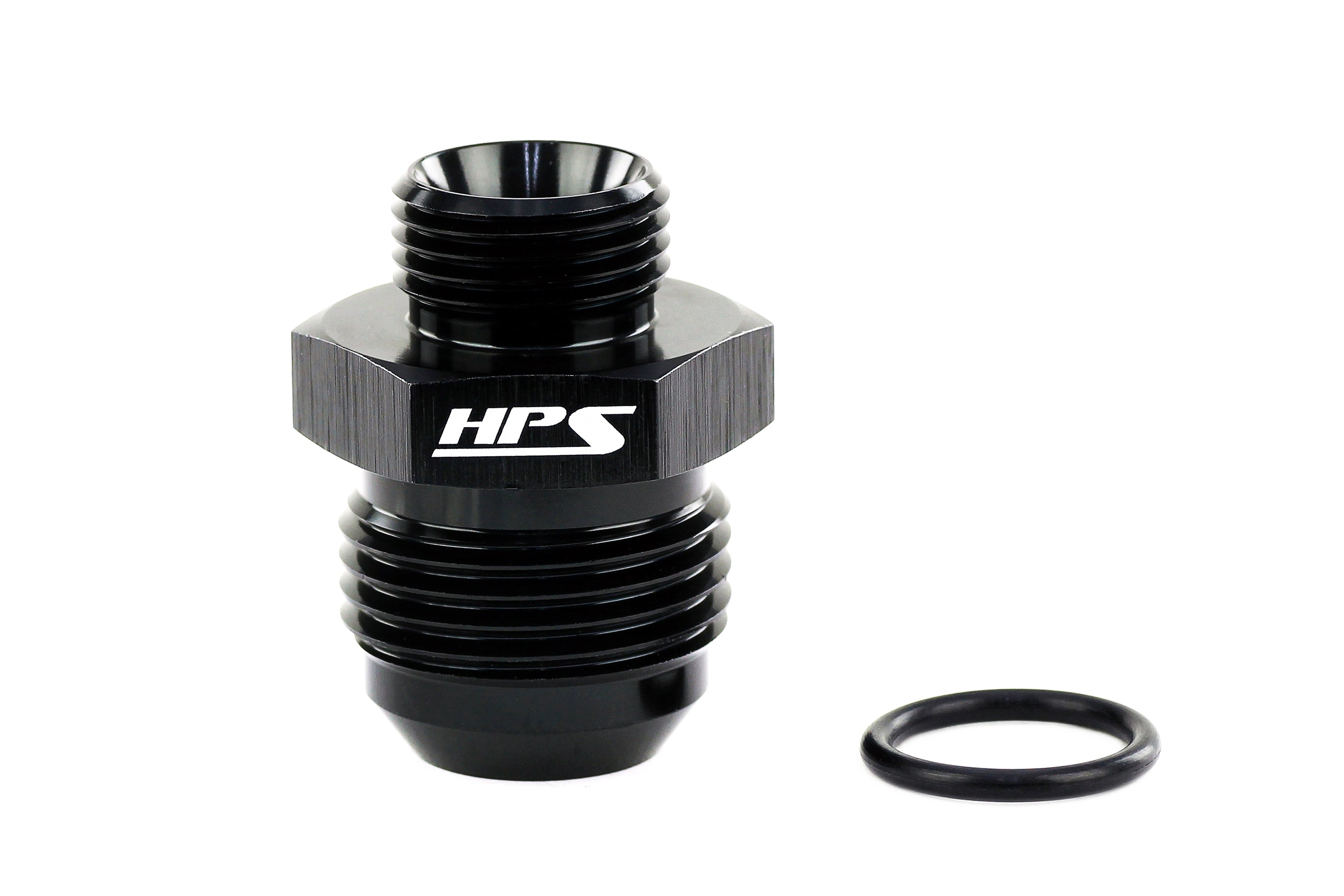 HPS Performance -10 AN Male to -8 O-ring Boss ORB Port Thread Male Adapter Aluminum Black