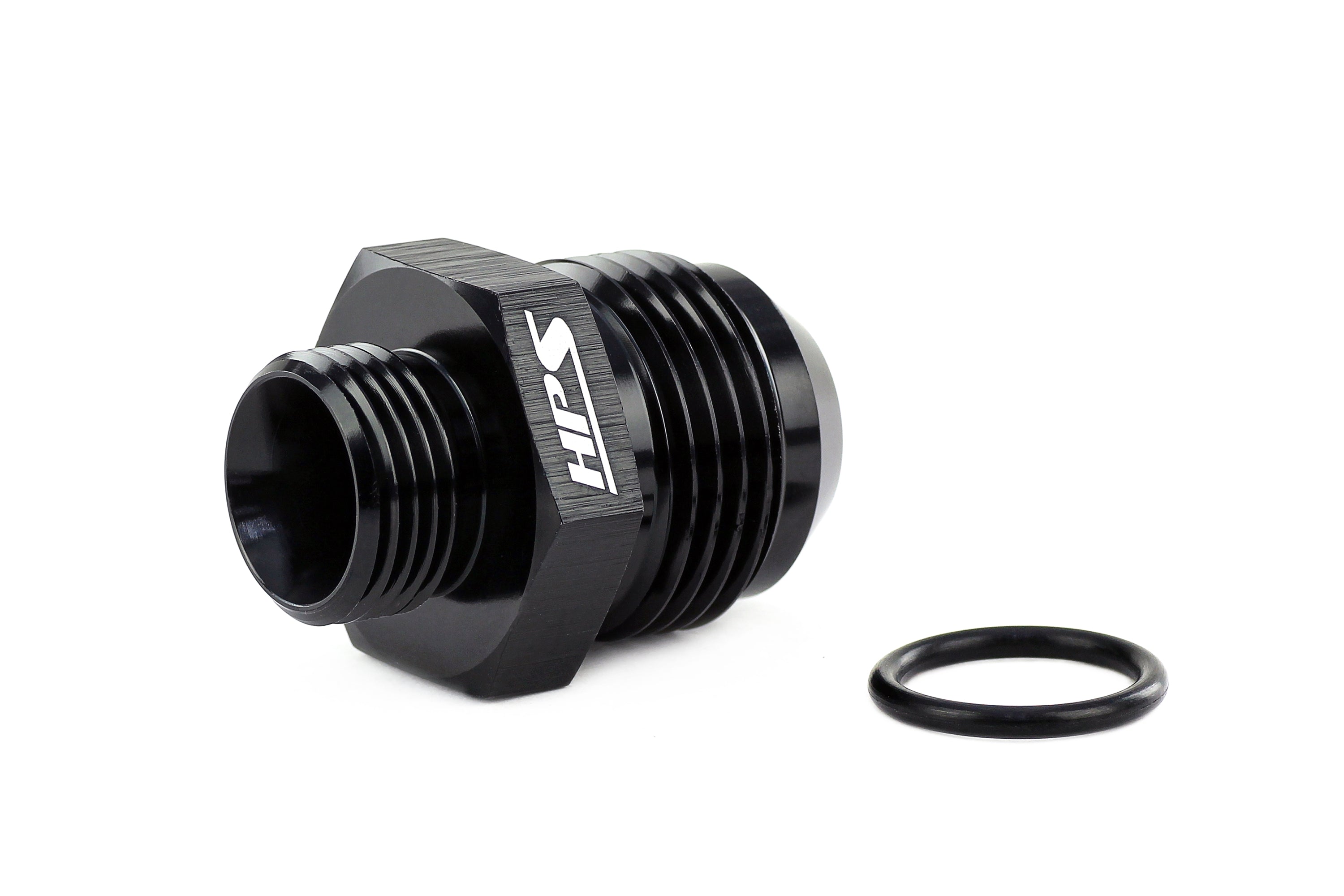 HPS Performance -16 AN Male to -10 O-ring Boss (ORB) Port Thread Male Adapter, Aluminum, Black