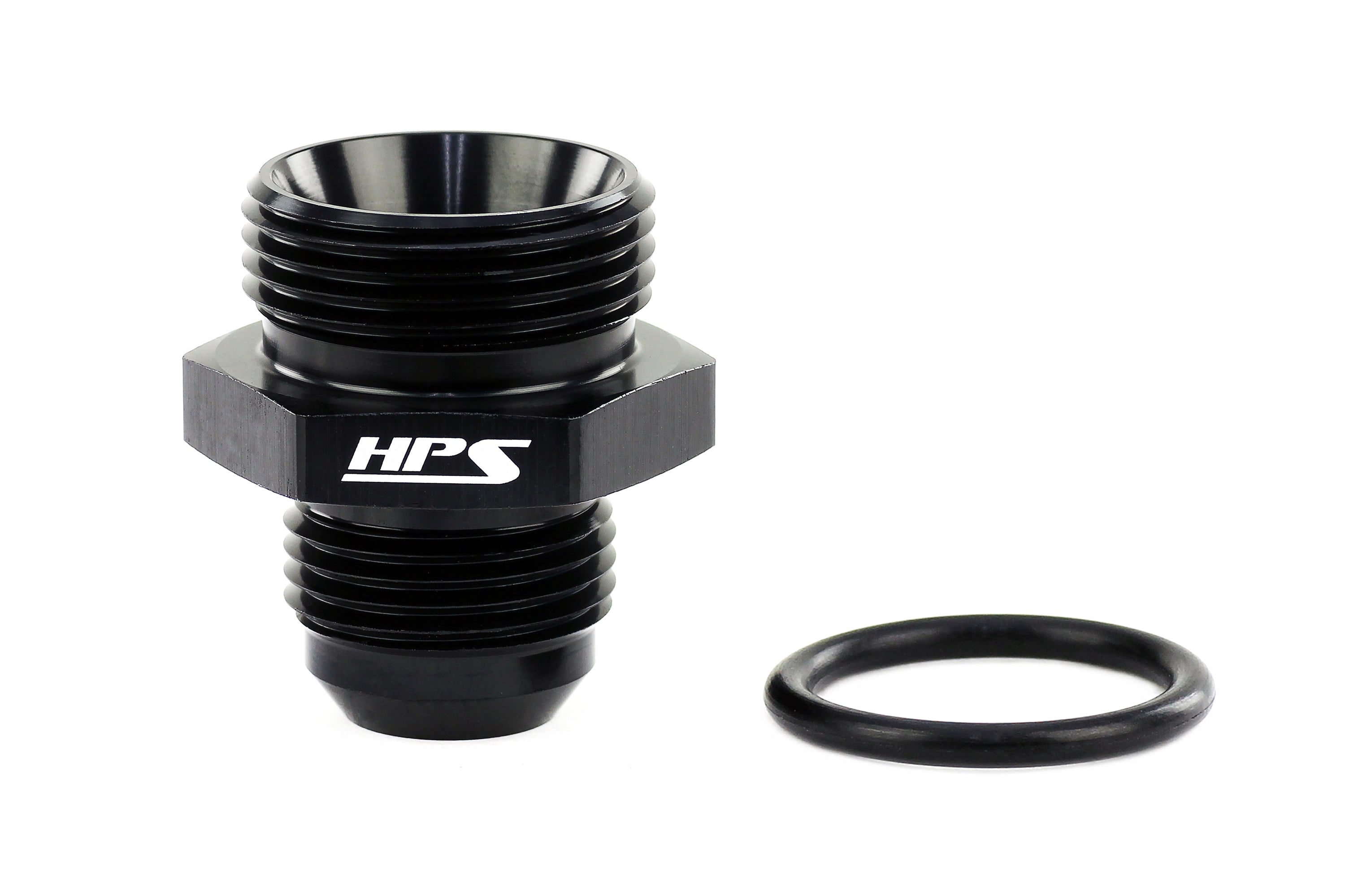HPS Performance -10 AN Male to -12 O-ring Boss ORB Port Thread Male Adapter Aluminum Black