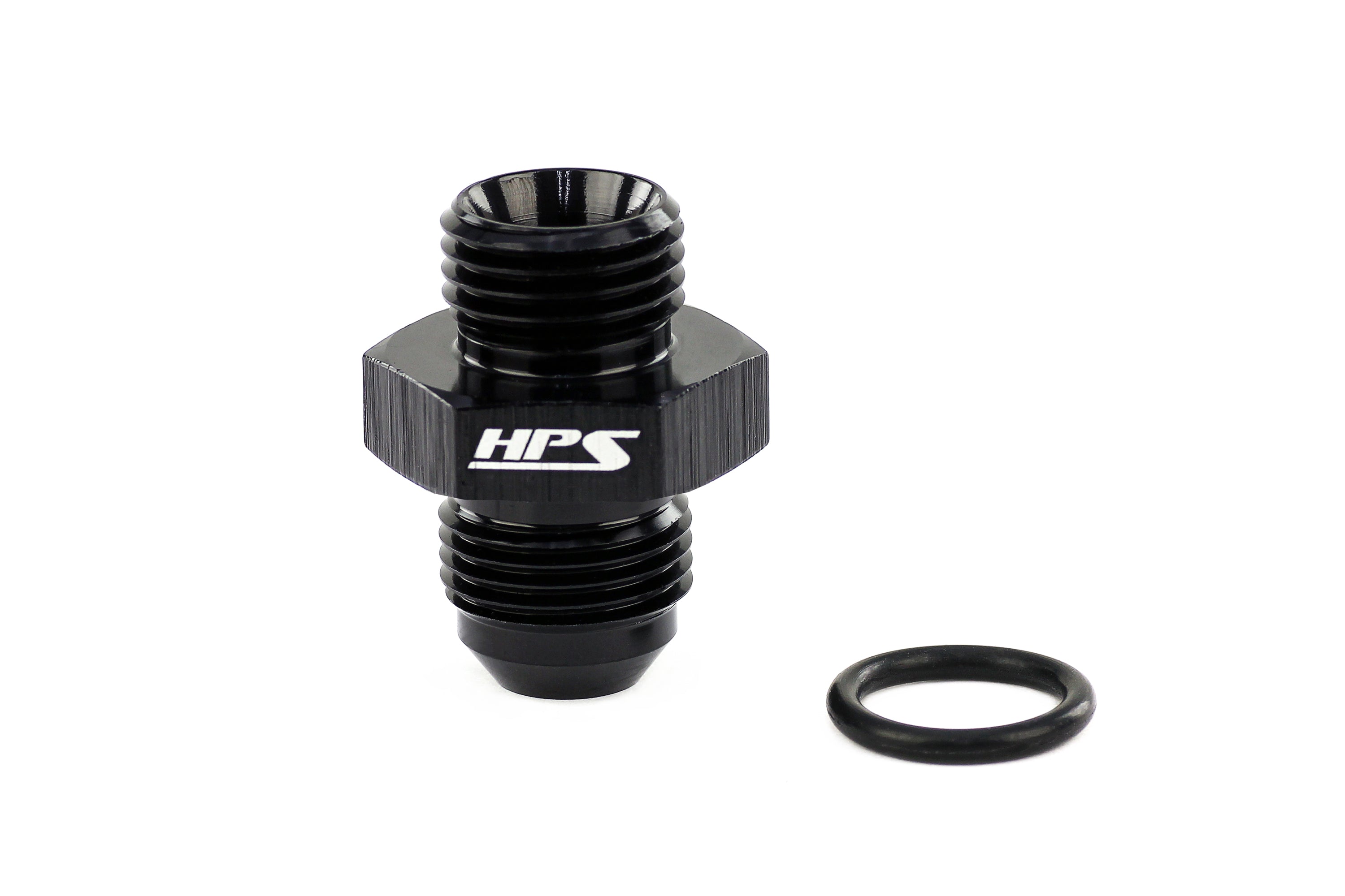 HPS Performance -10 AN Male to -10 O-ring Boss ORB Port Thread Male Adapter Aluminum Black