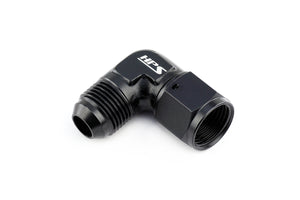 HPS Performance 90 Degree -6 AN Male to Female Swivel Adapter Aluminum Black