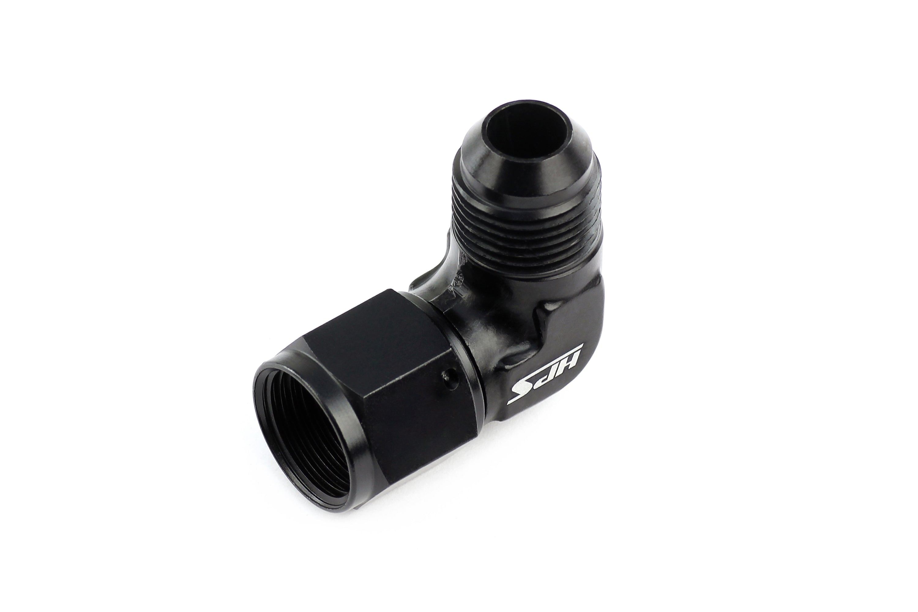 HPS Performance 90 Degree -6 AN Male to Female Swivel Adapter, Aluminum, Black