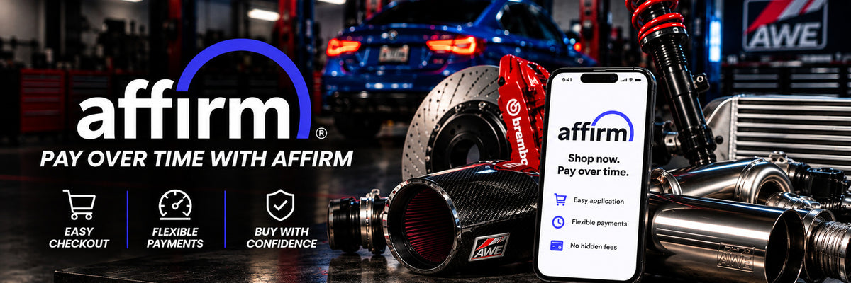 Shop automotive performance parts with Affirm financing at Speed Tuned Motorsports. Pay over time for exhaust systems, suspension upgrades, brake kits, and aftermarket car parts with flexible payment options.