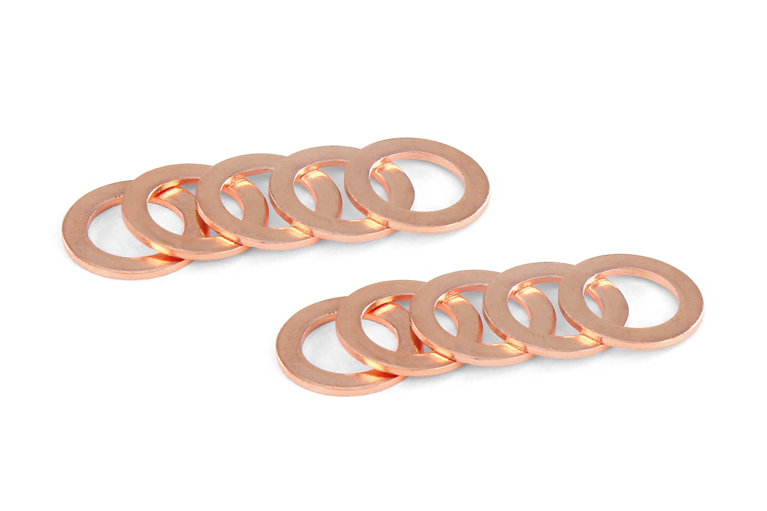 Replacement Copper Washer for HPS Stainless Steel Magnetic Oil Drain Plug Bolt M18 x 1.5 - 10pcs Pack
