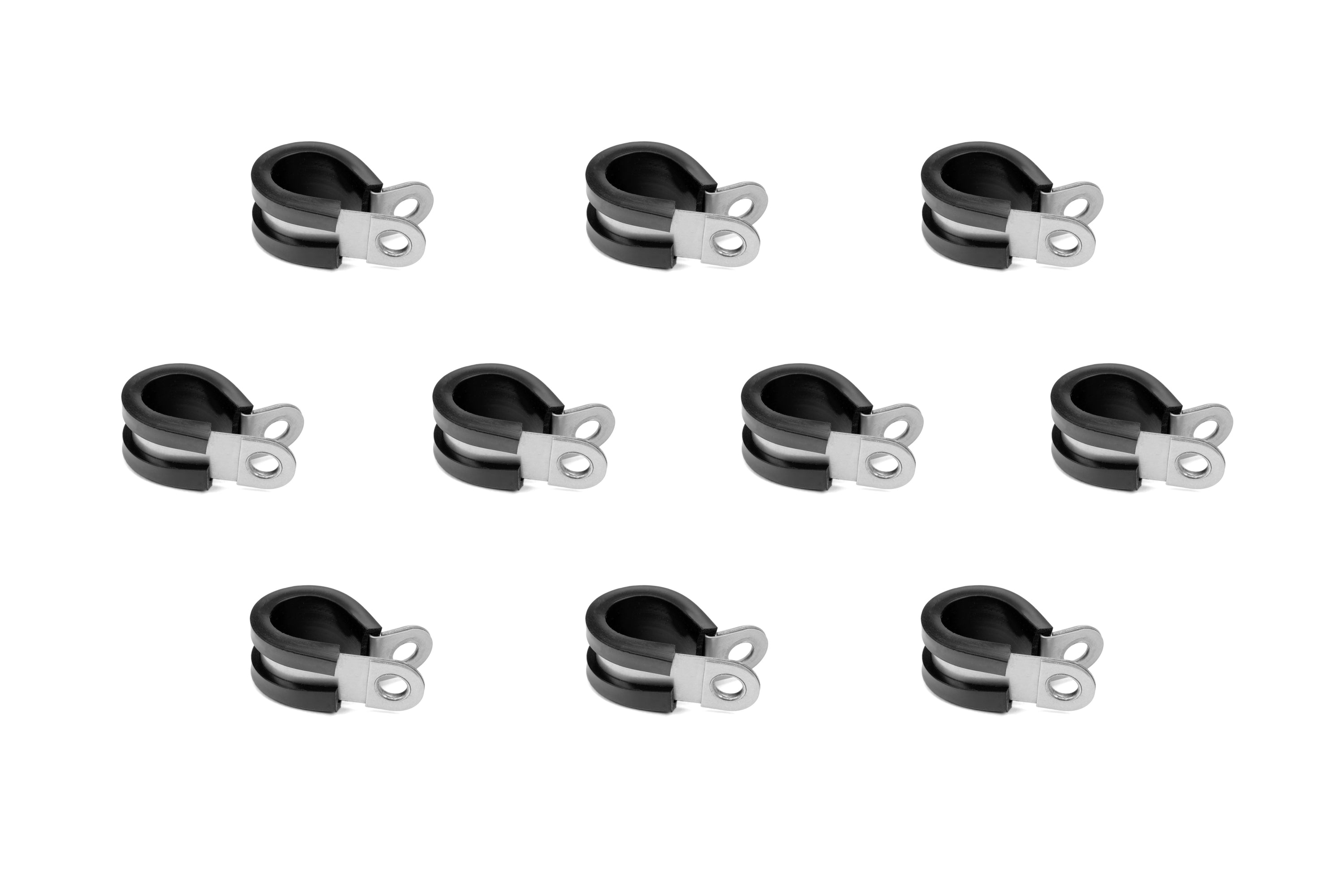 HPS 9/16 inch 14mm ID Stainless Steel Cushion Loop Clamp 10pcs Pack for Tube Wire and Hose Black Rubber EPDM