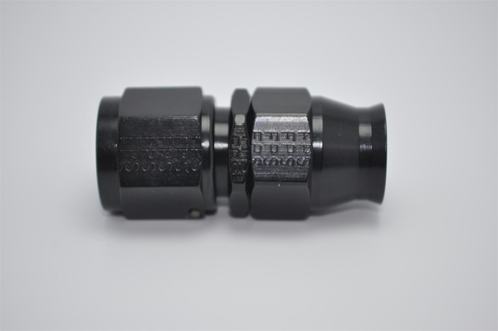 Fragola -6AN Real Street Crimp-On Str Hose End - Black (For 6000 Hose)