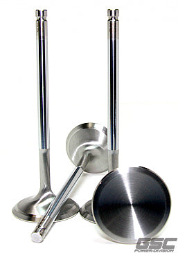 GSC P-D 4G63T Evo 1-9 / 90-98 DSM Chrome Polished Exhaust Valve - 31.5mm Head (+1mm) - SET 8