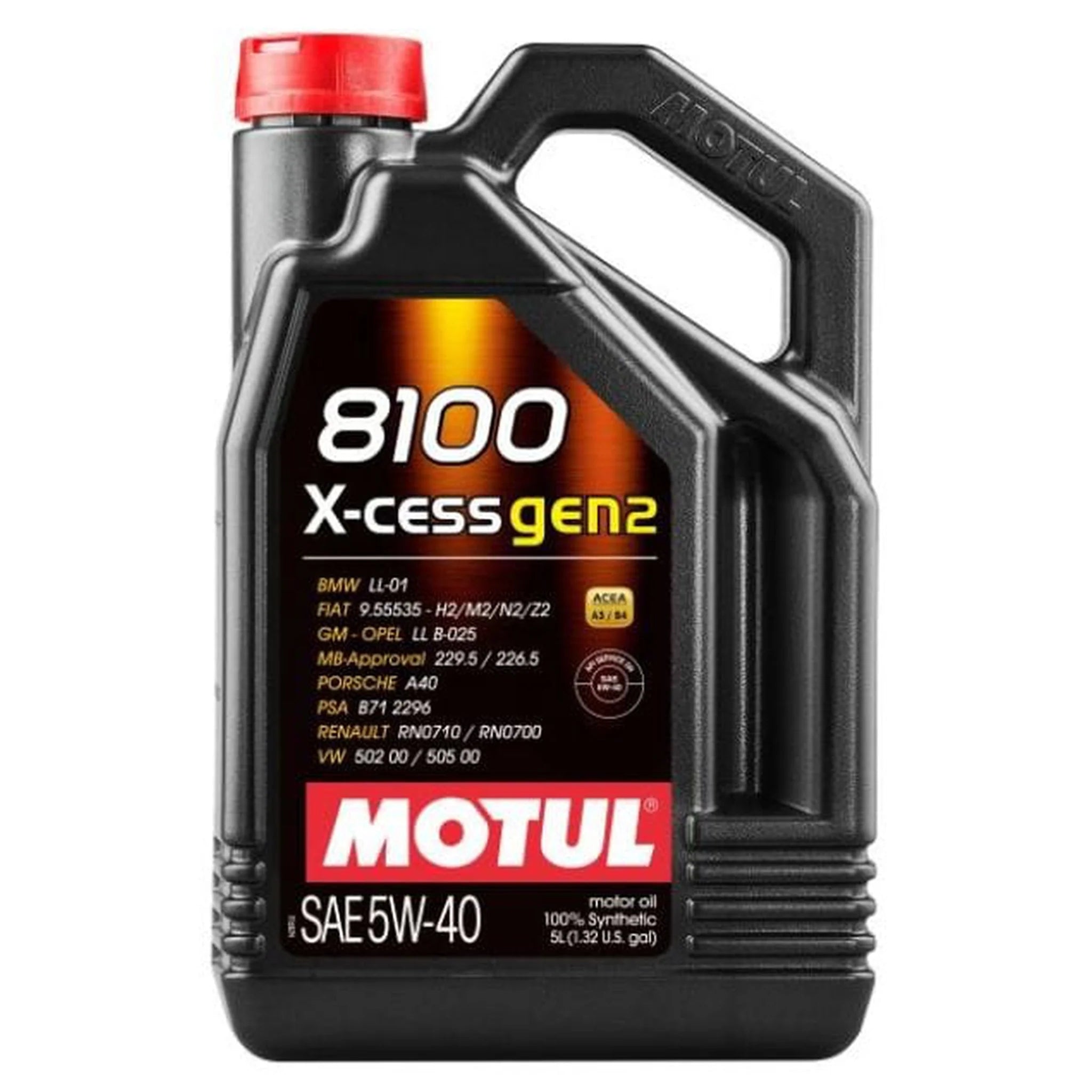 Motul 5L Synthetic Engine Oil 8100 5W-40 X-CESS Gen 2 - Case of 4
