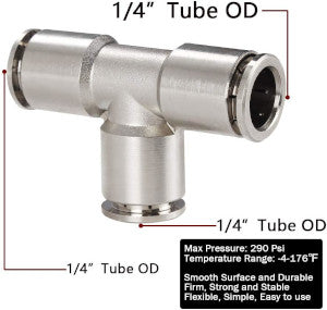 1/4" Push to Connect Tee Union Adapter