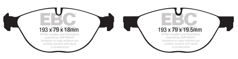 EBC 10-14 BMW X5 4.4 Twin Turbo (50) Yellowstuff Front Brake Pads