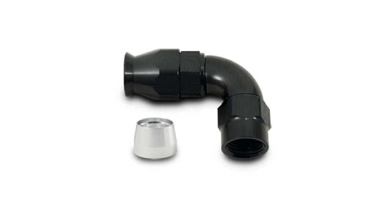 Vibrant 90 Degree High Flow Hose End Fitting for PTFE Lined Hose -16AN