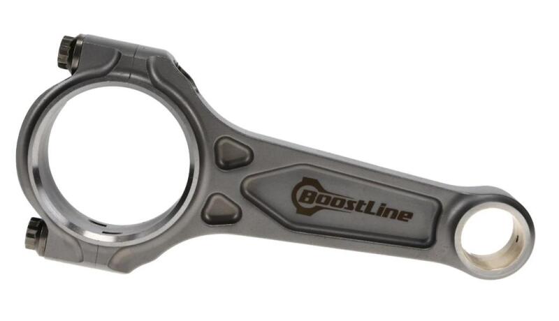 BoostLine 142mm connecting rods for Toyota 2JZ engine, featuring ARP625+ bolts, designed for high-performance and racing durability.