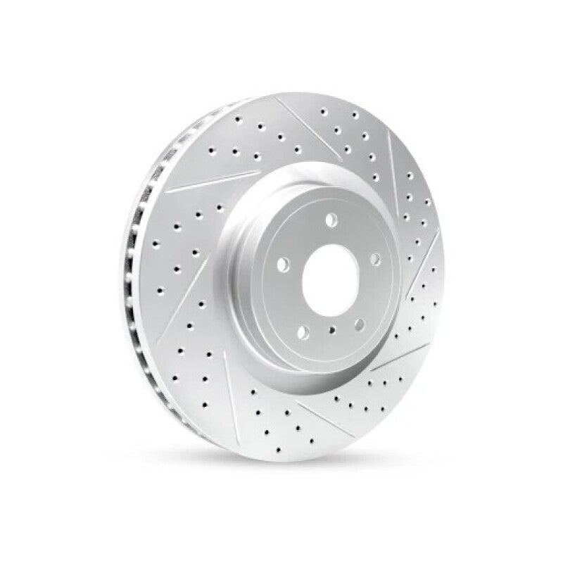 R1 22-23 Genesis G70 Front Left Drilled & Slotted Geo-Carbon Rotor