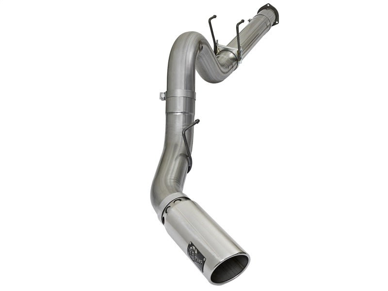 aFe LARGE BORE HD 5in 409-SS DPF-Back Exhaust w/Polished Tip 2017 Ford Diesel Trucks V8 6.7L (td)