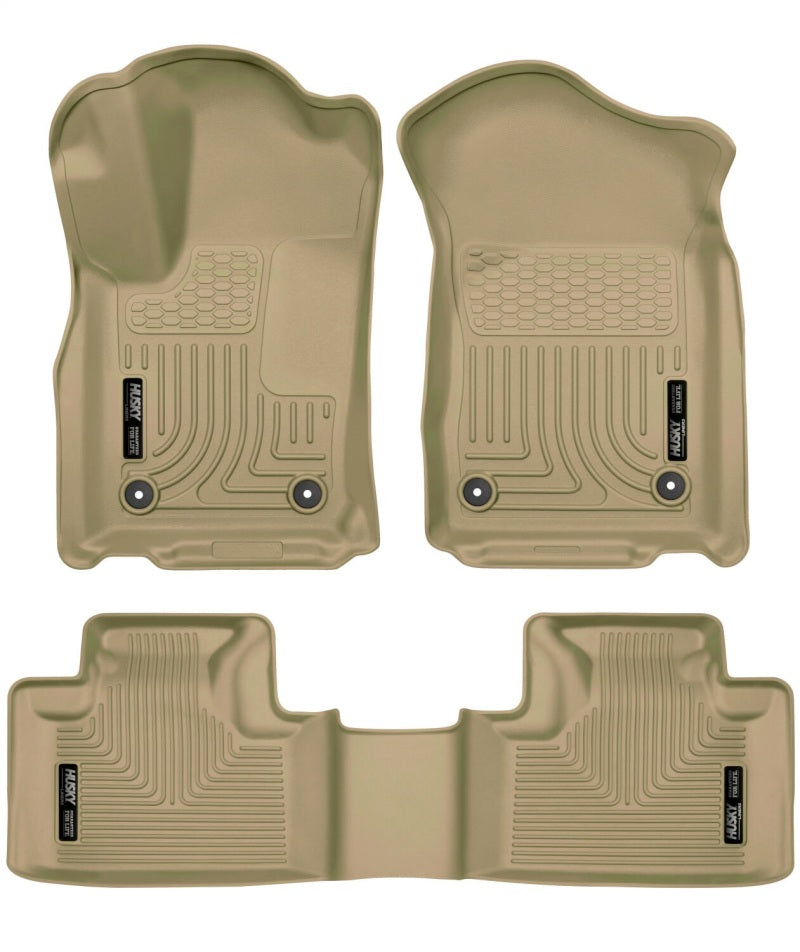 Husky Liners 16-22 Dodge Durango Weatherbeater Tan Front & 2nd Seat Floor Liners