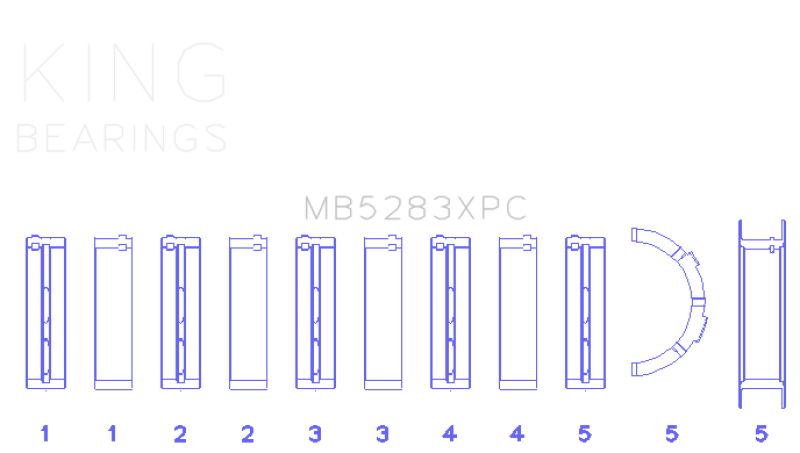 King Engine Bearings Ford  4.6L DOHC/SOHC 24v V8 Performance Main Bearing Set - Coated