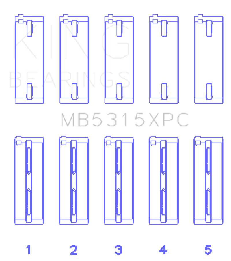 King Engine Bearings Mitsubishi 4G63/4G64 Coated Performance Main Bearing Set - Size STD
