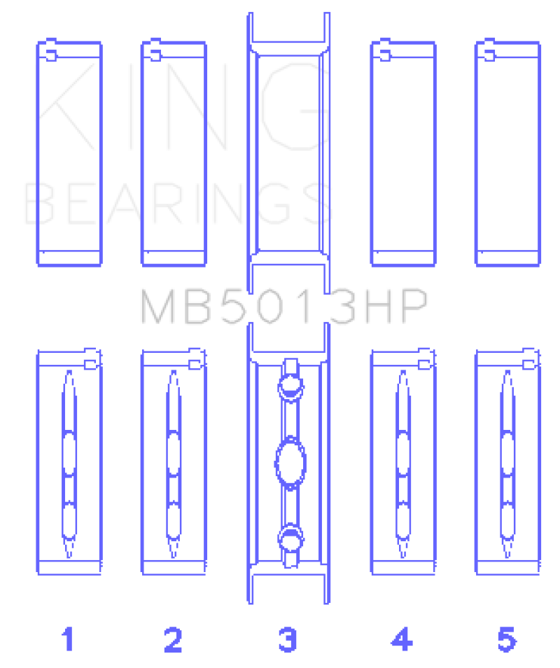 King Engine Bearings Chevy LS1/LS6/LS3 Bi-Metal Performance Main Bearing Set - Size STD