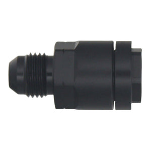 DeatschWerks 6AN Male Flare to 3/8in Female EFI Quick Connect Adapter - Anodized Matte Black
