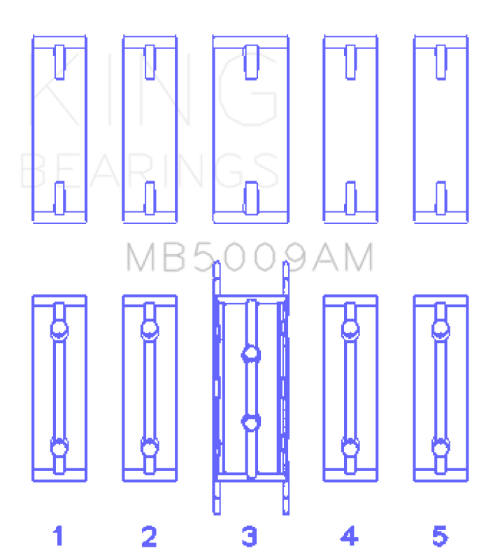 King Engine Bearings Ford Fiesta 1.25i (ZETEC) Crankshaft Main Bearing Set