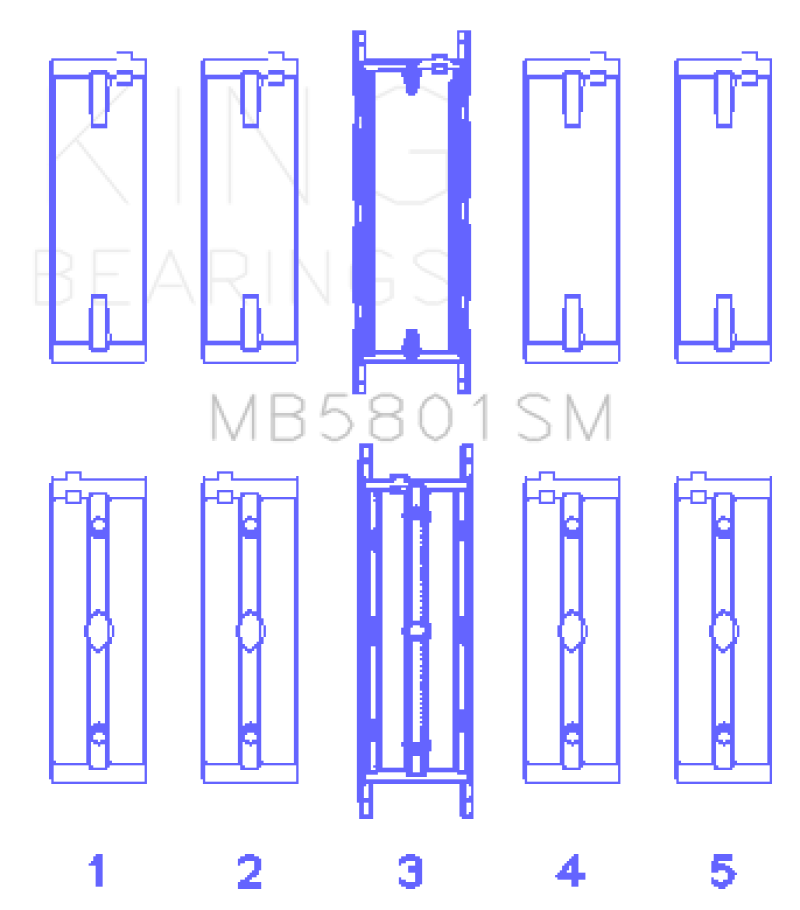 King Engine Bearings BMW N63/S63 Crankshaft Main Bearing Set - Size +0.25mm