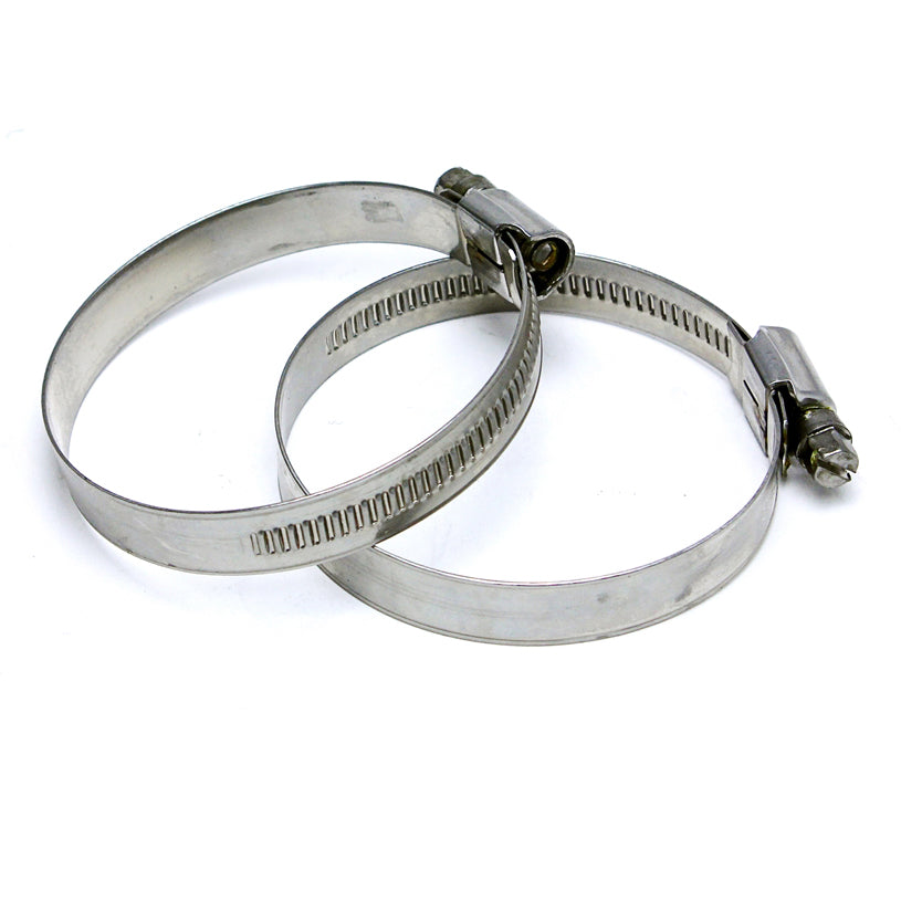 HPS Stainless Steel Embossed Hose Clamps Size 88 2pcs Pack 5-1/8 inch - 6 inch 130mm-152mm