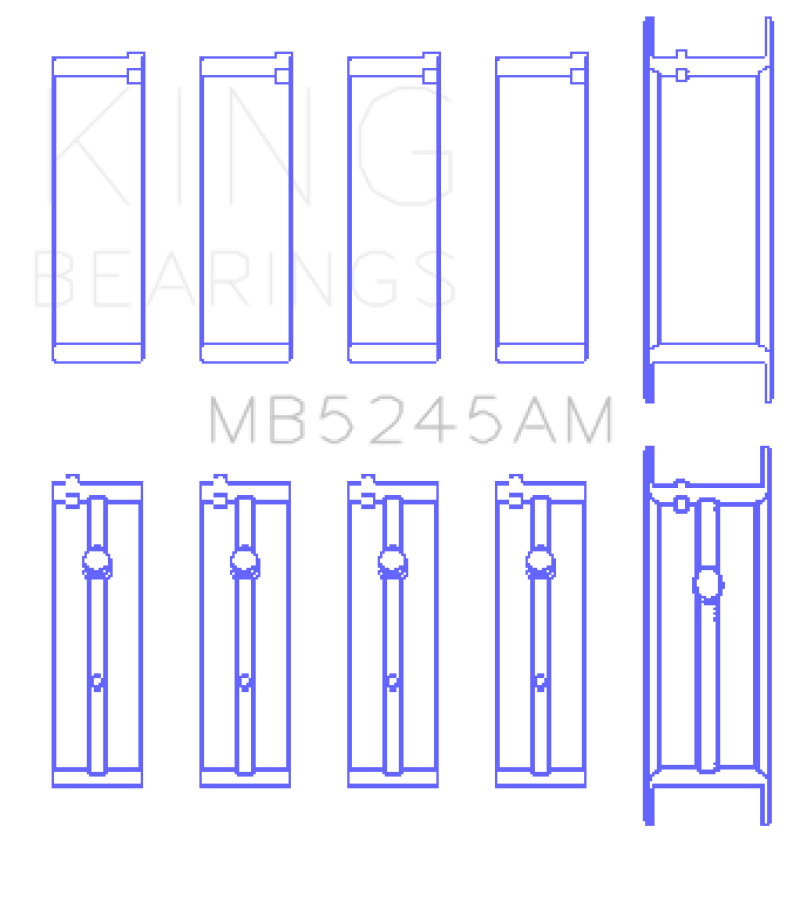 King 91-04 Nissan 146CI/2.4L KA24DE L4/89-97 146CI/2.4L KA24E L4  Main Bearing Set - Size +0.25mm