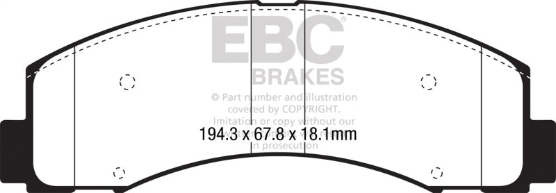 EBC 2018+ Ford F-150 2.7L Twin Turbo (2WD) Yellowstuff Front Brake Pads