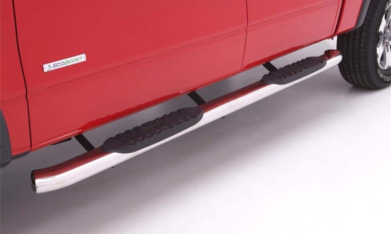 Lund 01-13 Chevy Silverado 1500 Crew Cab 5in. Curved Oval SS Nerf Bars - Polished