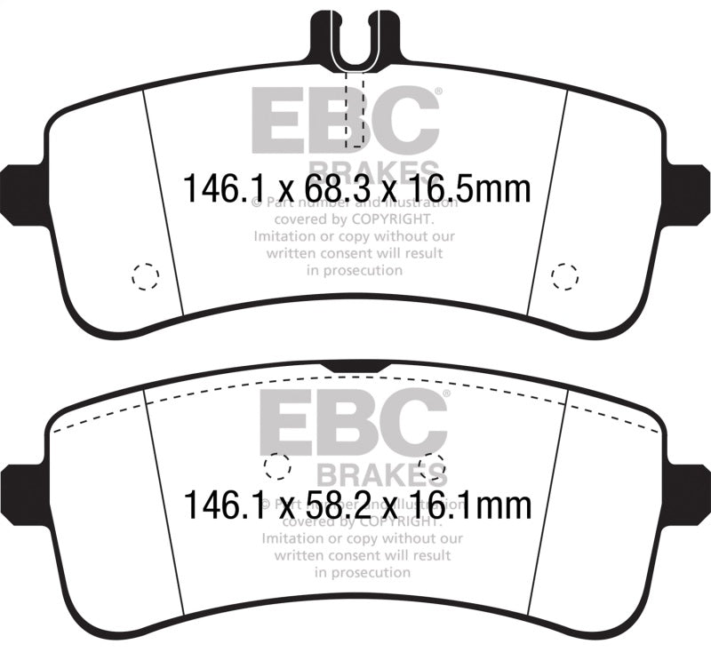 EBC 2015+ Mercedes-Benz C63 S AMG (W205) 4.0L Twin Turbo Redstuff Rear Brake Pads