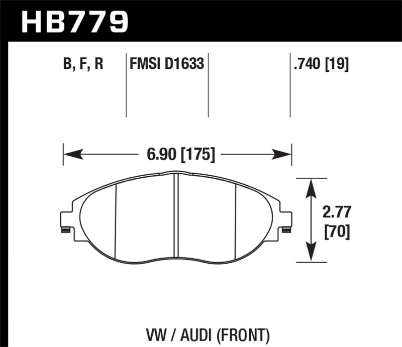 Hawk 15-16 Audi S3 HPS Street Front Brake Pads